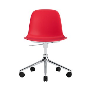 Normann Copenhagen Form Draaistoel met wielen - aluminium - NormannCopenhagenFormBrightRed