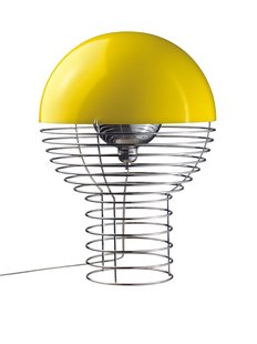 Verpan Wire tafellamp - geel - Ø30 cm