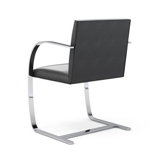 Knoll International Brno Armleunstoel - platstaal - Volo Black - zwart - met armleuning
