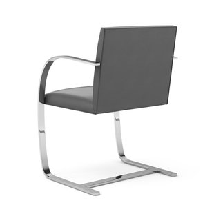 Knoll International Brno Armleunstoel - platstaal - Volo Cadet - donkergrijs - met armleuning