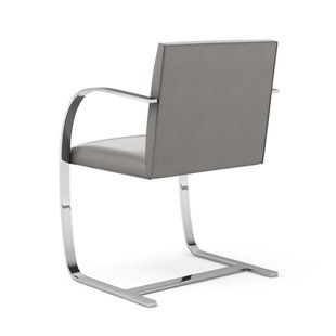 Knoll International Brno Armleunstoel - platstaal - Volo Flint - grijs - met armleuning