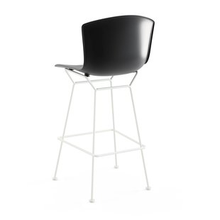 Knoll International Bertoia Plastic Barkruk - zwart - wit - 107 cm