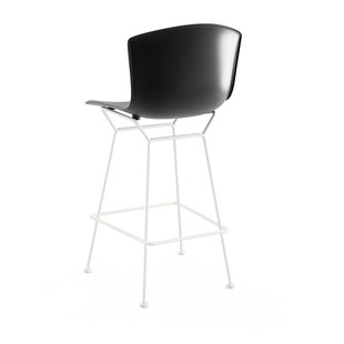 Knoll International Bertoia Plastic Barkruk - zwart - wit - 104 cm