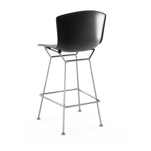 Knoll International Bertoia Plastic Barkruk - zwart - chroom - 104 cm