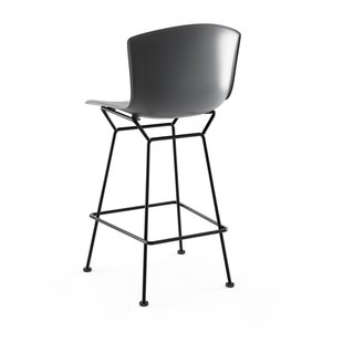 Knoll International Bertoia Plastic Barkruk - grijs - zwart - 104 cm