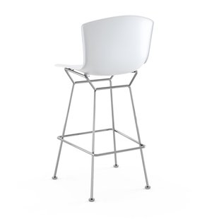 Knoll International Bertoia Plastic Barkruk - wit - chroom - 107 cm