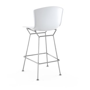 Knoll International Bertoia Plastic Barkruk - wit - chroom - 104 cm