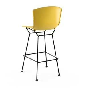 Knoll International Bertoia Plastic Barkruk - geel - zwart - 107 cm