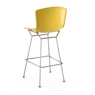 Knoll International Bertoia Plastic Barkruk - geel - chroom - 107 cm