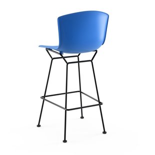 Knoll International Bertoia Plastic Barkruk - blauw - zwart - 107 cm