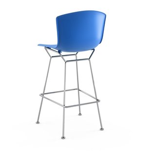 Knoll International Bertoia Plastic Barkruk - blauw - chroom - 107 cm