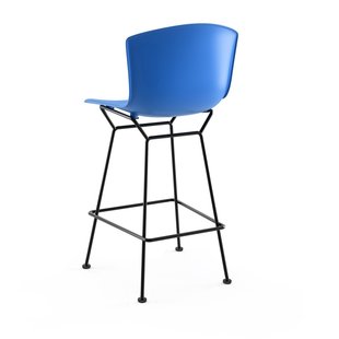 Knoll International Bertoia Plastic Barkruk - blauw - zwart - 104 cm