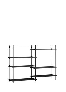 Moebe Shelving System - eiken zwart gebeitst - Medium Double