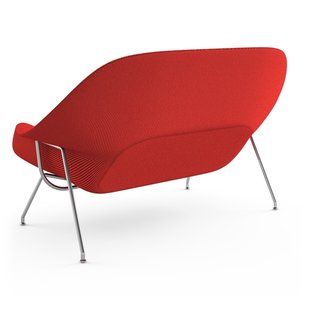 Knoll International Saarinen Womb Bank - Cato - rood - chroom hoogglans - Relax - Polyester vulling