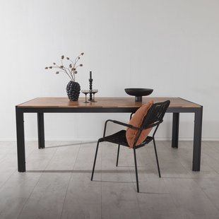 Nohr Tuintafel 'Catheryne' Acaciahout, 205 x 90cm, kleur Zwart