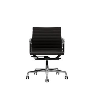 Vitra Aluminium Chair EA 117 - Wieltjes voor harde bodems - Hopsak - donkergrijs - glanzend chroom