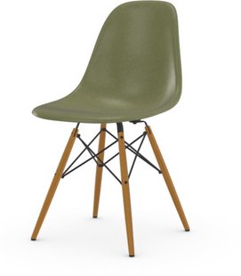 Vitra Eames Fiberglass Side Chair DSW - honingkleurig essenhout - Sea Foam Green