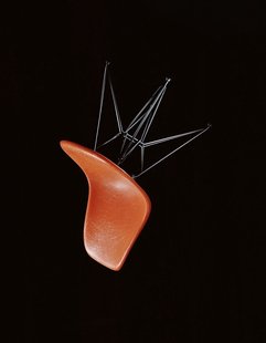 Vitra Eames Fiberglass Side Chair DSW - donkere esdoorn - Red Orange