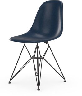 Vitra Eames Fiberglass Side Chair DSR - basic dark gepoedercoat - Navy Blue