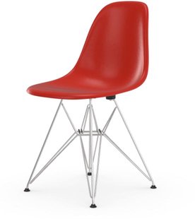 Vitra Eames Fiberglass Side Chair DSR - glanzend chroom - Classic Red