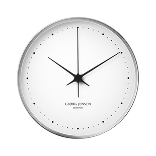 Georg Jensen Henning Koppel wandklok - roestvrij staal / wit - Ø 30 cm