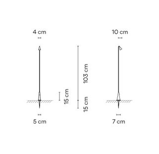 Vibia Brisa Outdoor Vloerlamp - kaki - met grondpen