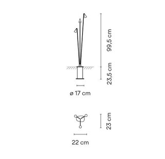 Vibia Brisa Outdoor Vloerlamp - bruin - drievlammig