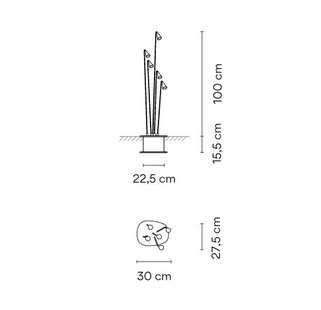 Vibia Brisa Outdoor Vloerlamp - bruin - vijfvlammig