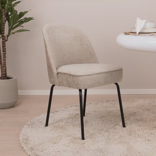 WOOOD Eetkamerstoel 'Vogue' Structure Velvet, kleur Wheatfield