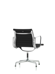 Vitra Aluminium Chair EA 108 - Glijders voor harde vloer - Hopsak - zwart - verchroomd
