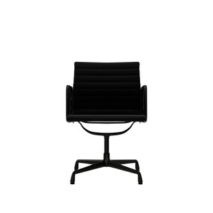 Vitra Aluminium Chair EA 108 - Glijders voor harde vloer - Hopsak - zwart - diepzwart