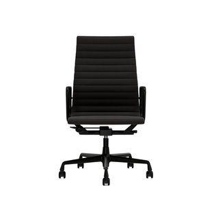 Vitra Aluminium Chair EA 119 - Wieltjes voor harde bodems - Hopsak - donkergrijs - diepzwart