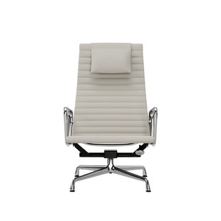 Vitra Aluminium Chair EA 124 - verchroomd - Leder - snow