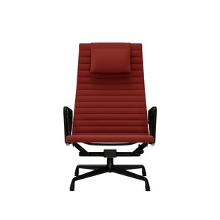 Vitra Aluminium Chair EA 124 - Hopsak - rood/cognac - diepzwart