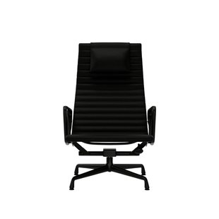 Vitra Aluminium Chair EA 124 - Leder nero - diepzwart