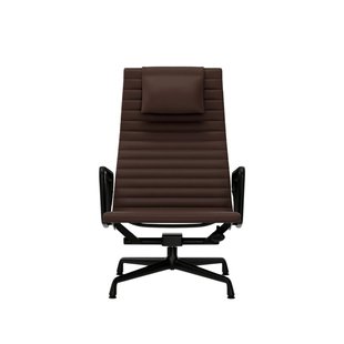 Vitra Aluminium Chair EA 124 - Leder - kastanje - diepzwart