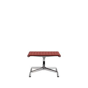 Vitra Aluminium Chair - EA 125 - Kruk - Hopsak - rood/cognac - verchroomd