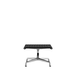 Vitra Aluminium Chair - EA 125 - Kruk - verchroomd - Leder nero