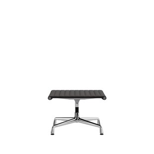 Vitra Aluminium Chair - EA 125 - Kruk - Leder - asfalt - verchroomd