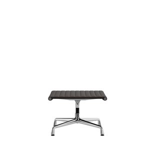 Vitra Aluminium Chair - EA 125 - Kruk - Leder - chocolade - verchroomd
