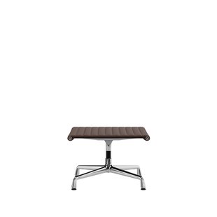 Vitra Aluminium Chair - EA 125 - Kruk - verchroomd - Leder - kastanje