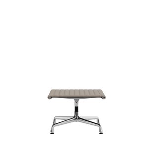 Vitra Aluminium Chair - EA 125 - Kruk - Leder - zand - verchroomd