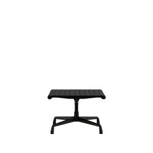 Vitra Aluminium Chair - EA 125 - Kruk - Leder nero - diepzwart