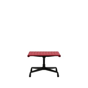 Vitra Aluminium Chair - EA 125 - Kruk - Leder - rood - diepzwart
