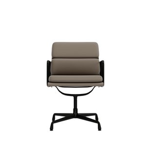 Vitra Soft Pad Chair EA 208 - Leder/Plano - zand/coffee - diepzwart