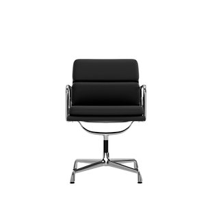 Vitra Soft Pad Chair EA 208 - Leder Premium F/Plano - asfalt/donkergrijs - verchroomd