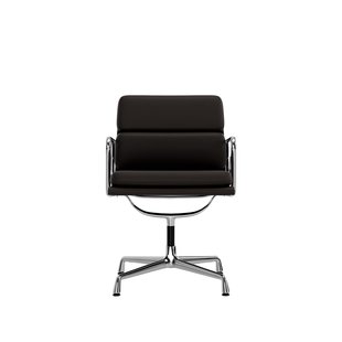 Vitra Soft Pad Chair EA 208 - Leder Premium F/Plano - chocolade/bruin - verchroomd