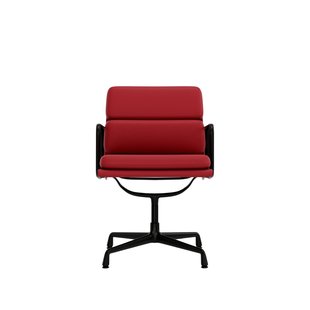 Vitra Soft Pad Chair EA 208 - Leder Premium F/Plano - red stone/rood-cognac - diepzwart