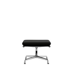 Vitra Soft Pad Chair EA 223 - Voetenbank - Leder/Plano - nero/nero - verchroomd