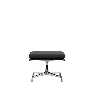 Vitra Soft Pad Chair EA 223 - Voetenbank - Leder/Plano - asfalt/donkergrijs - verchroomd